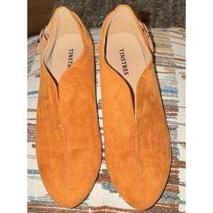 New TINSTREE Women's Size 10 Beige Suede Slip-On Flat Buckle Solid